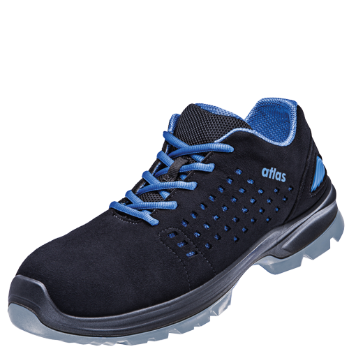 ATLAS HERREN BS 40 ESD O1 BERUFSSCHUH - BLACK | ROYAL BLUE