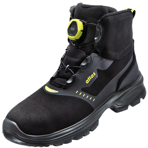 ATLAS HERREN BOA FORCE MID S3 SICHERHEITSSCHUH - BLACK | NEON-YELLOW