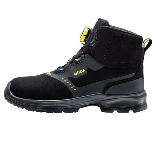 ATLAS HERREN BOA FORCE MID S3 SICHERHEITSSCHUH - BLACK | NEON-YELLOW