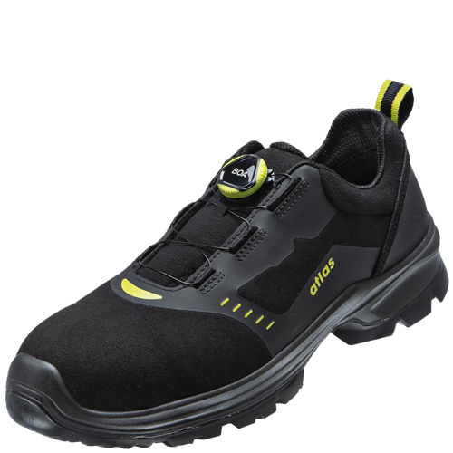 ATLAS HERREN BOA FORCE LOW S3 SICHERHEITSSCHUH - BLACK | NEON-YELLOW